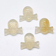 Natural White Agate Pendants, Skull, 24~25x28~29x9~11mm, Hole: 1.5mm(G-T122-29A)