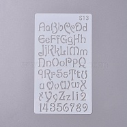 Plastic Drawing Stencil, For DIY Scrapbooking, Alphabet Letter A~Z & Lowercase Letter a~z & Number 1~9 Pattern, White, 178x102x0.4mm(DIY-WH0152-83C)