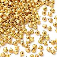 Iron Bell Charms, Nice For Christmas Day Decoration, Golden, 10x8mm, Hole: 1mm(IFIN-G048-G-01)