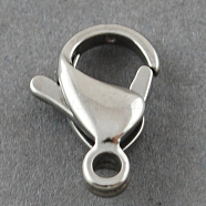 304 Stainless Steel Lobster Claw Clasps, Parrot Trigger Clasps, Manual Polishing, 11x7x3.5mm, Hole: 1mm(X-STAS-R050-11x7mm)