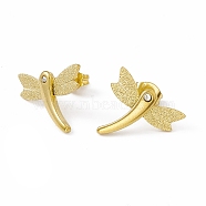 Crystal Rhinestone Dragonfly Stud Earrings, Vacuum Plating 304 Stainless Steel Jewelry for Women, Golden, 13x15.5mm, Pin: 0.8mm(EJEW-P212-22G)