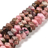 Natural Rhodonite Beads Strands, Faceted, Nuggets, 10~11x8~10x7~8mm, Hole: 1mm, about 22~23pcs/strand, 7.09~7.48''(18~19cm)(G-N327-05-20)