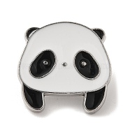 Panda Enamel Pin, Alloy Brooch for Backpack Clothes, White, 23x23x2mm(JEWB-P036-A04)