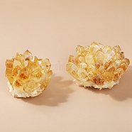 Natural Druzy Quartz Crystal Display Decorations, Raw Quartz Cluster, Nuggets, Gold, 76mm(PW-WG21545-04)