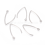 Tarnish Resistant 304 Stainless Steel Earring Hooks, with Horizontal Loop, Stainless Steel Color, 31x20x0.8mm, Hole: 2.3mm, 21 Gauge, Pin: 0.7mm(STAS-F227-26A-P)