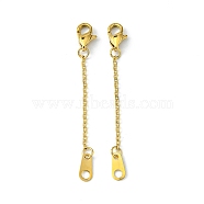 Stainless Steel Chain Extender, with Lobster Claw Clasps & Curb Chains, Golden, 35x1mm(FIND-FWH0077-03A-02)