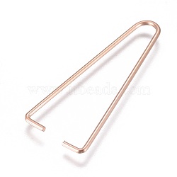 Vacuum Plating 304 Stainless Steel Ice Pick Pinch Bails, Clips for Beads, Rose Gold, 42x17x1.2mm; Pin: 1.2mm(STAS-K189-A04-L)