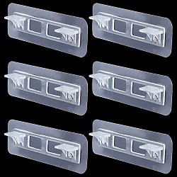 AHADERMAKER 6Pcs Plastic Layer Support, Rectangle, for Closet, Clear, 120x40x18mm, Hole: 4mm(AJEW-GA0004-03)