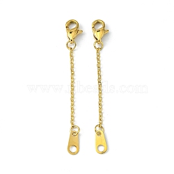Stainless Steel Chain Extender, with Lobster Claw Clasps & Curb Chains, Golden, 35x1mm(FIND-FWH0077-03A-02)