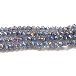 Transparent Baking Painted Glass Beads Strands, AB Color, Faceted, Round, Slate Gray, 2.5x2mm, Hole: 0.7mm, about 148~152pcs/strand, 12.05~12.36 inch(30.6~31.4cm)(DGLA-F002-02A-01)