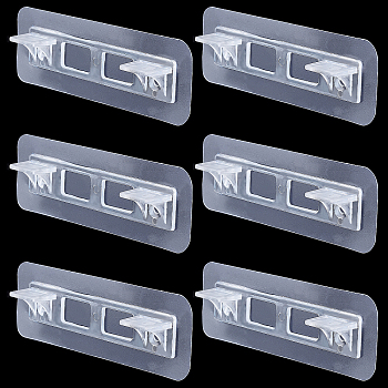 AHADERMAKER 6Pcs Plastic Layer Support, Rectangle, for Closet, Clear, 120x40x18mm, Hole: 4mm