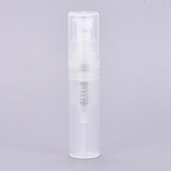 Polypropylene(PP) Spray Bottles, with Fine Mist Sprayer & Dust Cap, Refillable Perfume Bottles, Clear, 5.6x1.2cm, Capacity: 2ml(0.06 fl. oz)