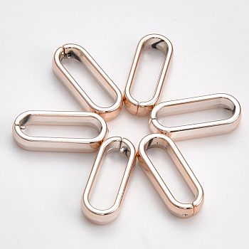 CCB Plastic Linking Ring, For Cable Chains Making, Oval, Rose Gold, 29x12x6mm, Inner Measure: 23x7mm