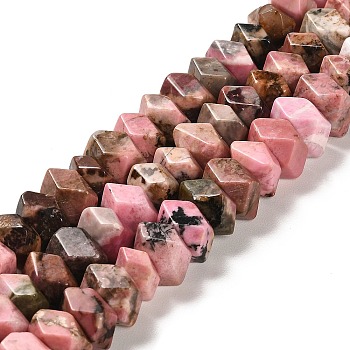 Natural Rhodonite Beads Strands, Faceted, Nuggets, 10~11x8~10x7~8mm, Hole: 1mm, about 22~23pcs/strand, 7.09~7.48''(18~19cm)