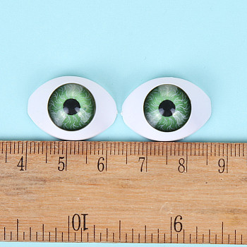 Craft Plastic Doll Eyeballs, Halloween Horor Props, Horse Eye, Lime, 16x23mm