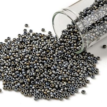 TOHO Round Seed Beads, Japanese Seed Beads, (613) Matte Color Iris Gray, 11/0, 2.2mm, Hole: 0.8mm, about 1110pcs/10g