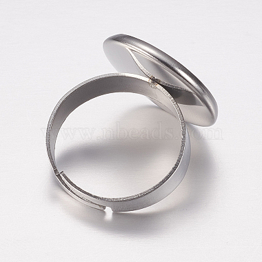 Adjustable 304 Stainless Steel Finger Rings Components(STAS-I097-037C-P)-3