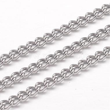 Tarnish Resistant 304 Stainless Steel Curb Chains(CHS-K004-04P-0.8mm)-1