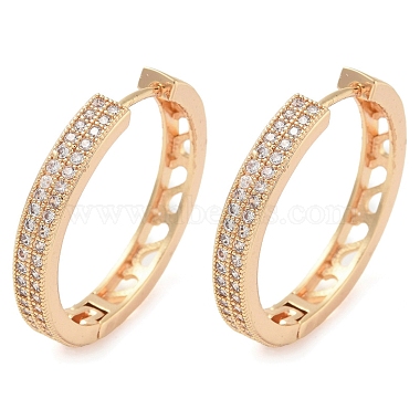 Rack Plating Brass Clear Cubic Zirconia Hoop Earrings(EJEW-M090-01G-06)-4