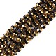 perles en verre plaquent brins(X-EGLA-Q128-04A-FP06)-1