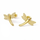 Crystal Rhinestone Dragonfly Stud Earrings(EJEW-P212-22G)-1