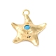 Summer Beach Brass Pave Dyed Synthetic Turquoise Pendants(KK-U042-15G)-1