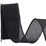 Burlap Ribbons For Craft Making, Black, 1-1/2 inch(38.5mm), about 9.95 Yards(9.1m)/Roll(OCOR-WH20012-22D)