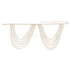 Brass Rhinestone Sexy Shoulder Bra Body Chain, Multi-Layer Tassels Body Jewelry, Wedding Arm Chain Summer Beach Bikini Shoulder Harness for Women Brides, Golden, 570mm, 1pc/box(FIND-FH0008-13G)