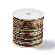Segment Dyed Nylon Thread Cord, Rattail Satin Cord, for DIY Jewelry Making, Chinese Knot, Sienna, 1mm(NWIR-A008-01A)