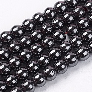 Magnetic Synthetic Hematite Beads Strands, Grade A, Round, Black, 6mm, Hole: 1mm, 15.5 inch(X-G-Q893-6mm)