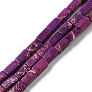 Natural Imperial Jasper Beads Strands, Dyed, Rectangle, Purple, 6.3~6.8x3~3.5x3~3.5mm, Hole: 0.8mm, about 59pcs/strand, 14.96~15.28 inch(38~38.8cm)(G-C084-C04-01)