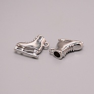 Skating Shoes Alloy Pendants, DIY Jewelry Accessories, Platinum, 17.5x20x6.5mm, Hole: 2mm(PALLOY-WH0001-21E)