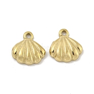 304 Stainless Steel Charms, Shell Shape Charm, Real 14K Gold Plated, 9.5x9.5x2mm, Hole: 1.2mm(STAS-P356-30G)