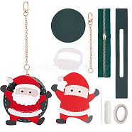 Christmas Theme Imitation Leather Sew on Coin Purse Kit, Including Needle, Thread, Tape, Fabric, Zipper, Santa Claus, 6.6~30.7x3.4~10.4x0.15cm, Santa Claus: 125x118x1.5mm(DIY-WH0033-58C)