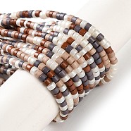 Handmade Czech Lampwork Beads Strands, Disc Beads, Coconut Brown, 2.5x2mm, Hole: 1mm, about 224pcs/strand, 15.55 inch(39.5cm)(LAMP-L078-008J)