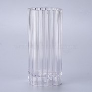 Plastic Candle Molds, for Candle Making Tools, Cuboid Rib Shape, Clear, 53x53x121.5mm, Inner Diameter: 44x44mm(DIY-I035-05)