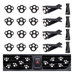 Cat Claw Print Opaque Resin Car Air Vent Clips, Cute Automotive Interior Trim, with Magnetic Ferromanganese Iron & Plastic Clip, Black, 32mm, 20pcs/set(AJEW-AB00031)