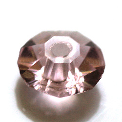 Imitation Austrian Crystal Beads, Grade AAA, Faceted, Flat Round, Pink, 6x3.5mm, Hole: 0.7~0.9mm(SWAR-F061-3x6mm-03)