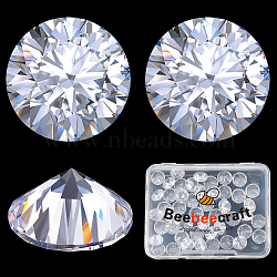 50Pcs Cubic Zirconia Cabochons, Grade A, Faceted, Diamond, Clear, 8x4.6mm(ZIRC-BBC0002-37)