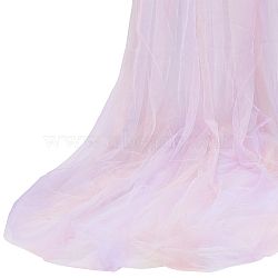 Rainbow Color Polyester Mesh Fabric, for Dress Costumes Decoration, Pink, 500x15x0.03cm, 1.5m/pc(DIY-WH0504-162B)