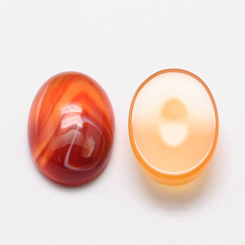 Oval Natural Carnelian Cabochons, 18x13x6mm
