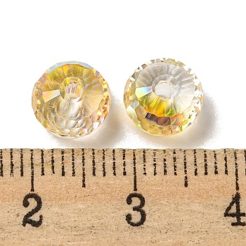 Electroplate Glass Beads, Rondelle, Gold, 8x6mm, Hole: 1.6mm, 100pcs/bag