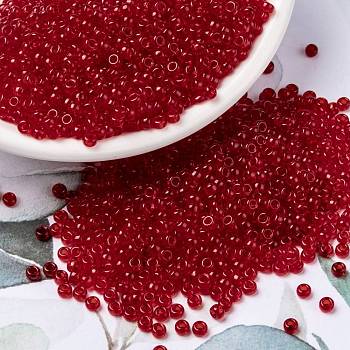MIYUKI Round Rocailles Beads, Japanese Seed Beads, (RR140) Transparent Red Orange, 8/0, 3mm, Hole: 1mm, about 422~455pcs/bottle, 10g/bottle