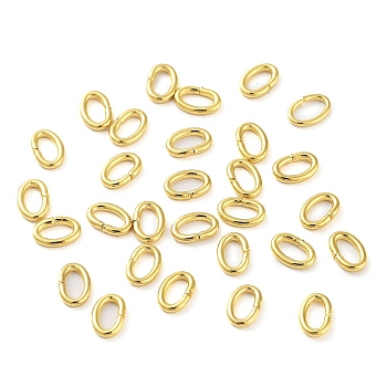 304 Stainless Steel Jump Rings, Closed Jump Rings, Oval, Real 18K Gold Plated, 4x6x1mm, Inner Diameter: 2.5x4.5mm