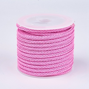 Braided Steel Wire Rope Cord, Pearl Pink, 3mm, about 5.46 yards(5m)/roll