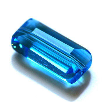 Imitation Austrian Crystal Beads, Grade AAA, Faceted, Rectangle, Deep Sky Blue, 8x14x5.5mm, Hole: 0.9~1mm