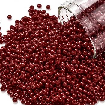 TOHO Round Seed Beads, Japanese Seed Beads, (45) Opaque Pepper Red, 11/0, 2.2mm, Hole: 0.8mm, about 5555pcs/50g