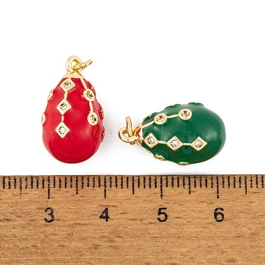 Brass Micro Pave Cubic Zirconia Pendants(KK-E112-14G)-4