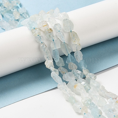 Raw Rough Natural Aquamarine Beads Strands(G-I283-G08-02)-2