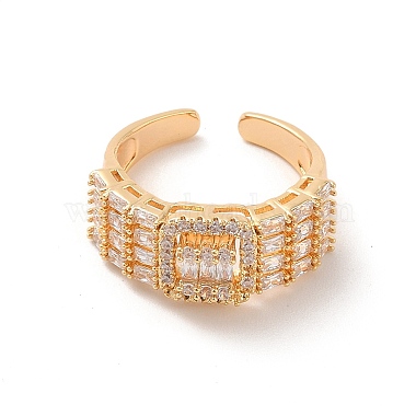 Brass Micro Pave Cubic Zirconia Open Cuff Rings(RJEW-R146-16A-G)-3